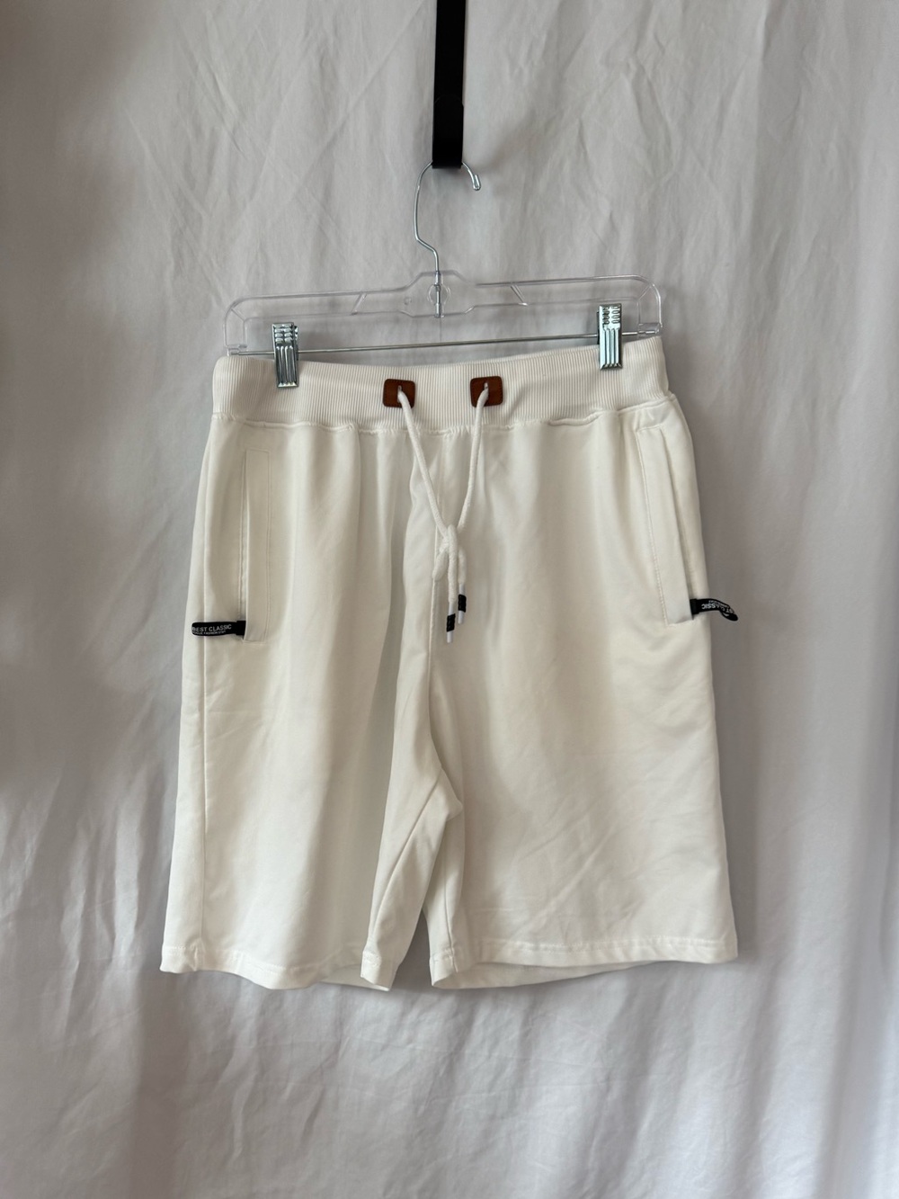 Unisex white sport shorts